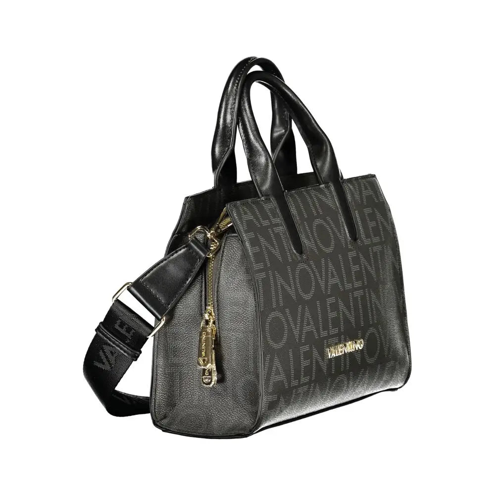Sort Mario Valentino sorte black polyurethane handbag with textured surface