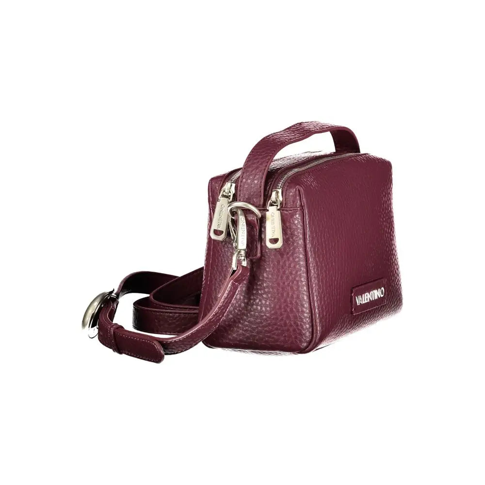 Mario Valentino Rosso burgundy læder crossbody taske med sølv hardware