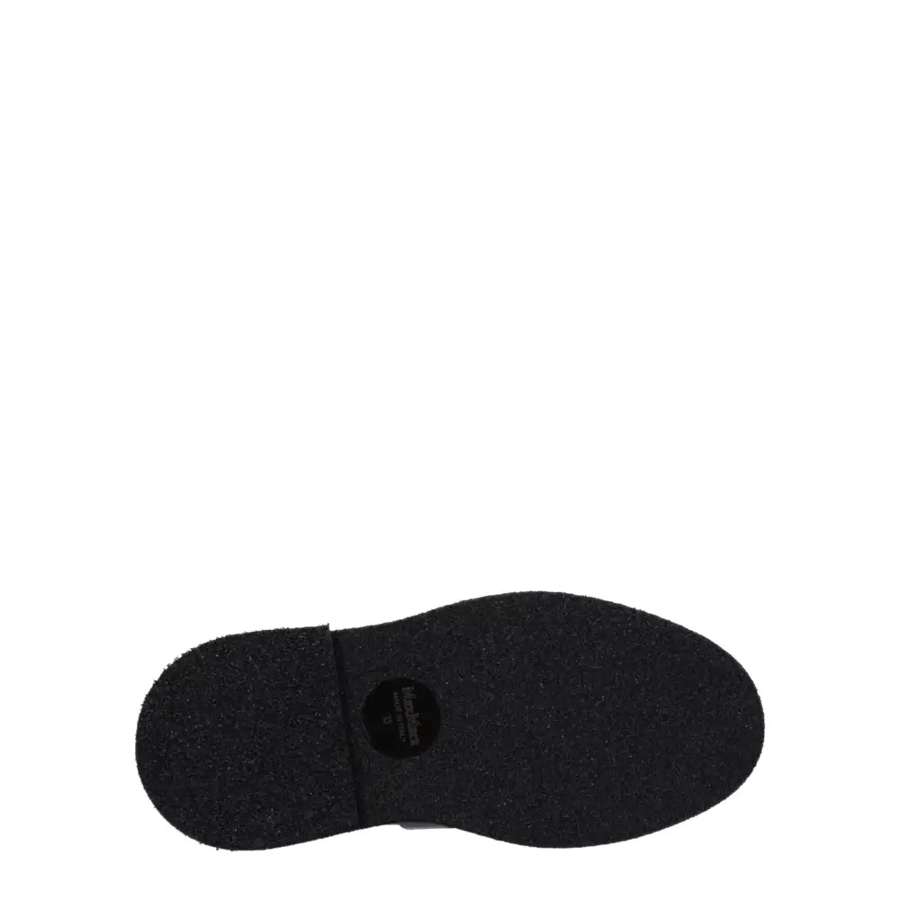 Max Mara sorte svarta läderoxfords med gummisula og greb