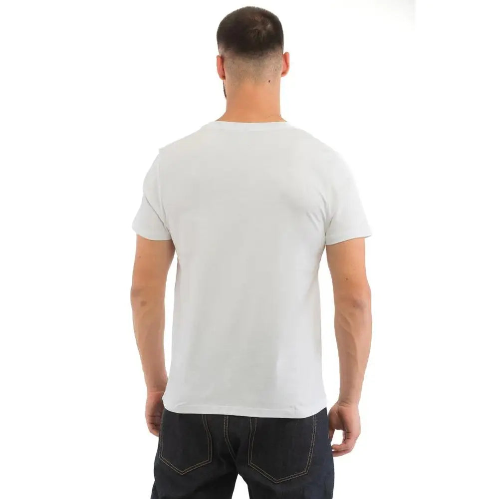Moschino white cotton t-shirt med crew neck og korte ærmer