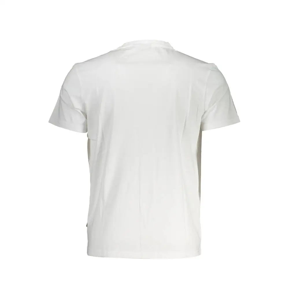 Napapijri white cotton men’s short-sleeved t-shirt with crew neck