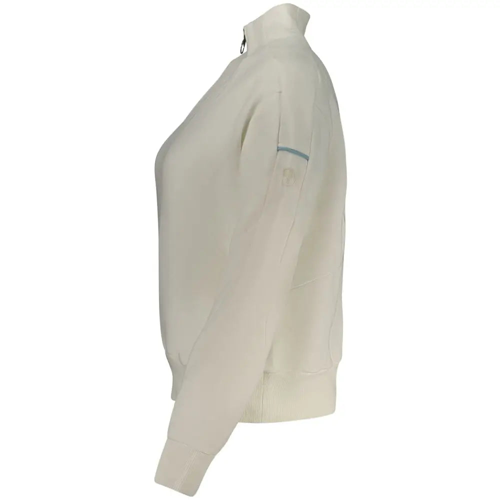 Cream-colored North Sails Bianco cotton zip-up jacket with blue piping