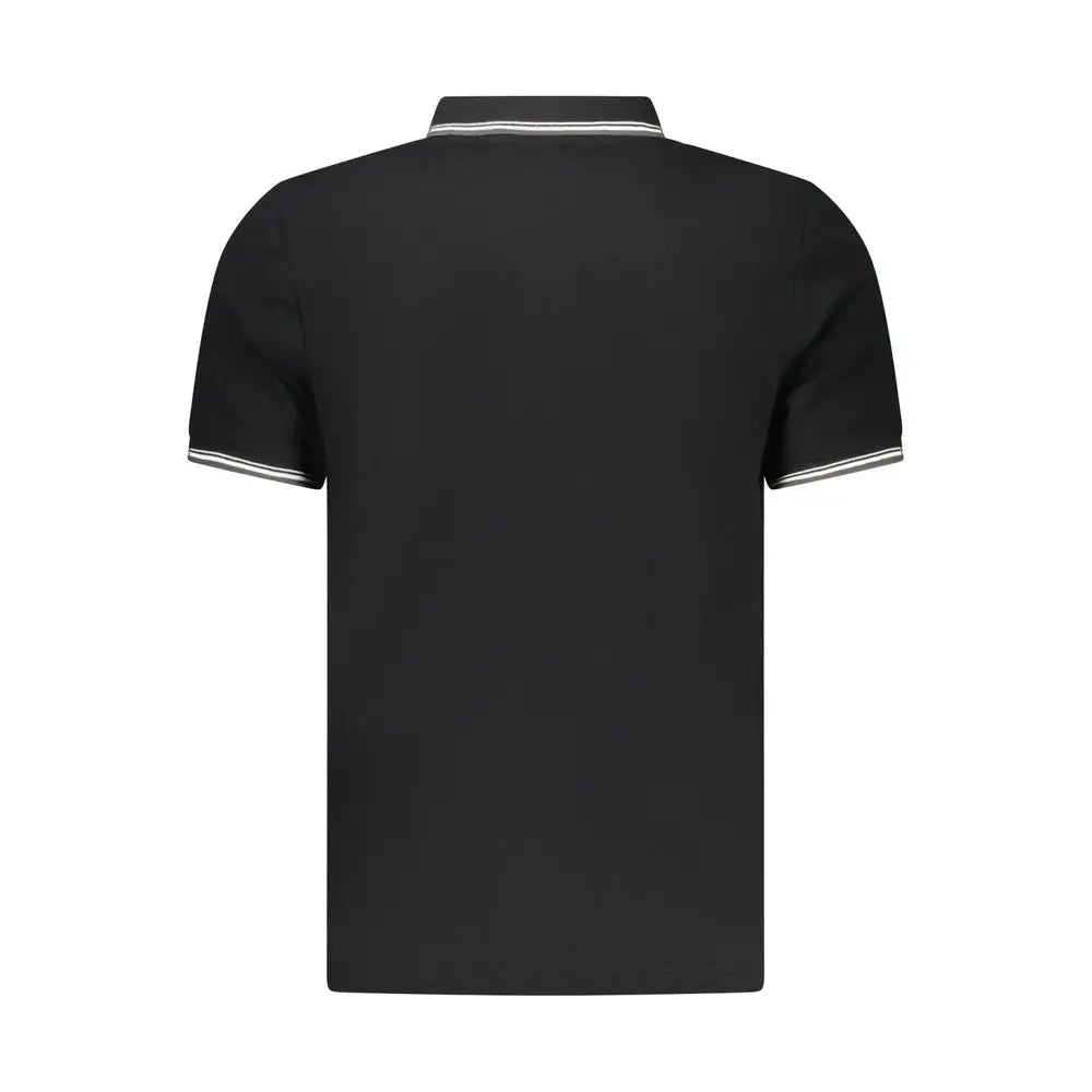 North Sails sort bomulds polo til mænd med stribet trim