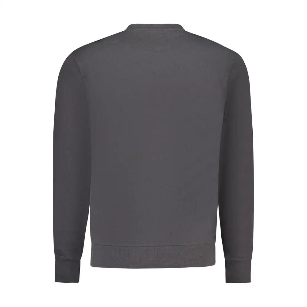 Mørkegrå North Sails sort bomuldssweater med ribkantede manchetter og kant