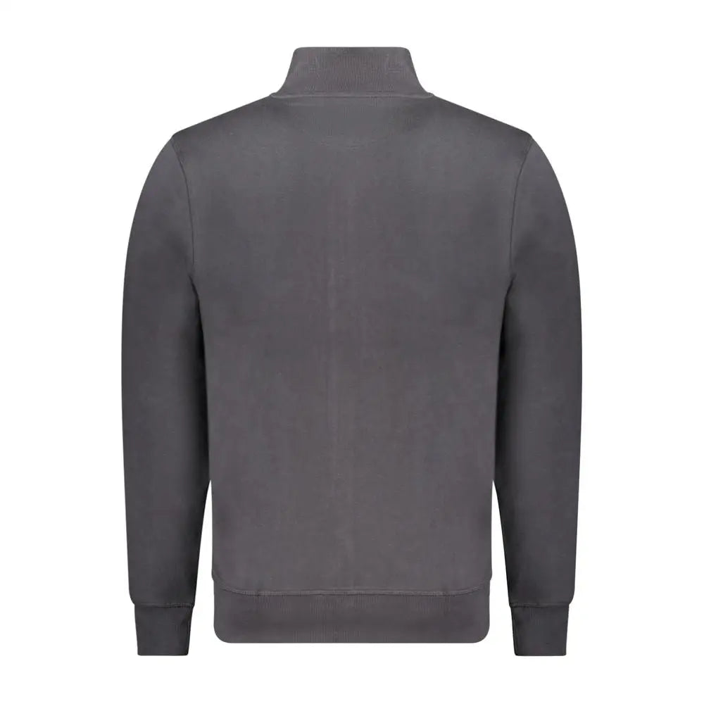 North Sails sort bomuldssweater i mørkegrå fleece med høj krave