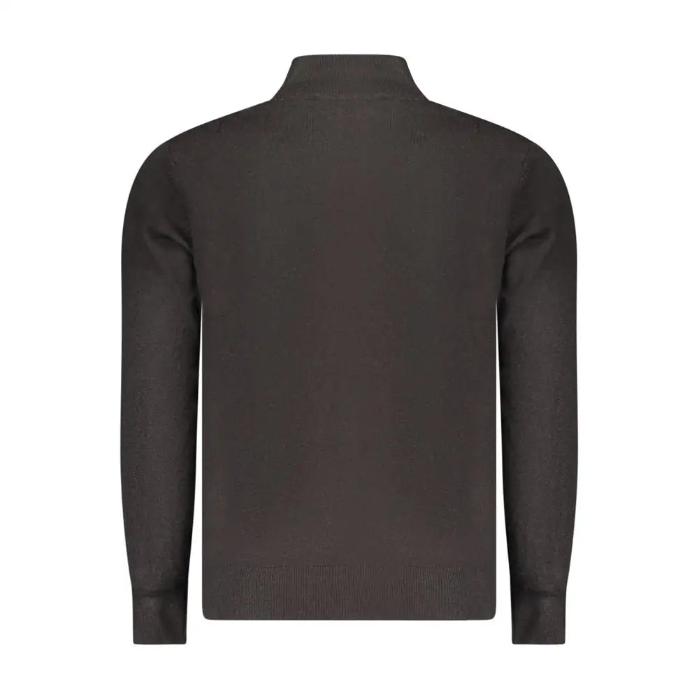 North Sails sort nylon sweater i ribbet strik med klassisk pasform