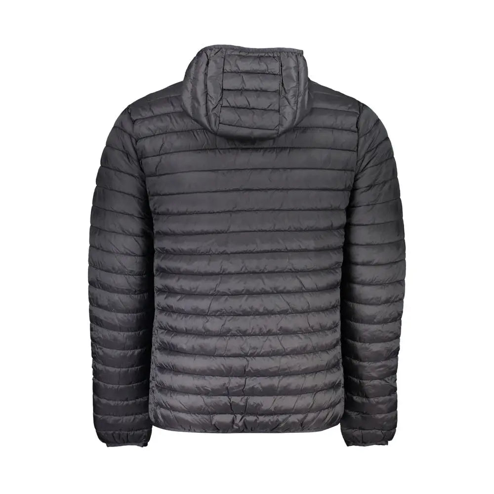 North sails black polyamide quilted puffer jacket med hætte