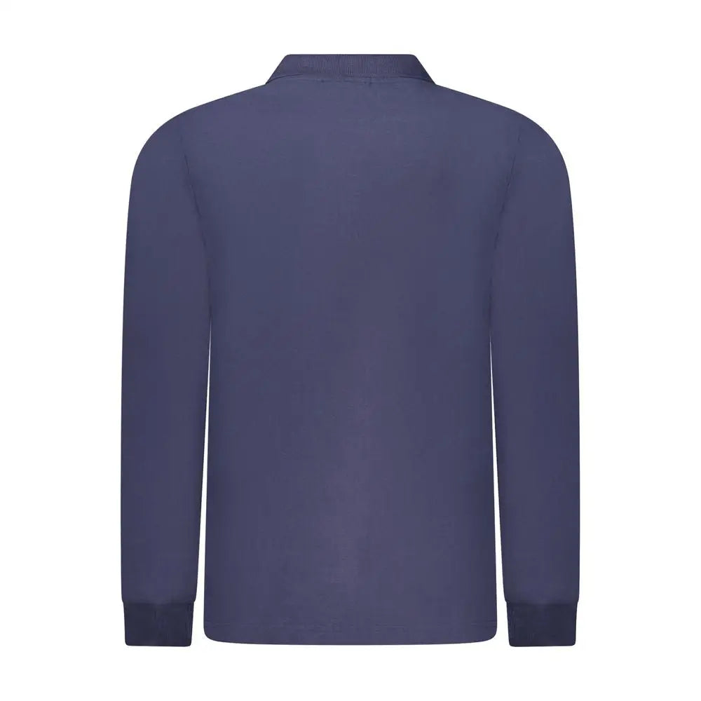 Navy blue langærmet polo i blu cotton fra Norway 1963, 100% originale brands