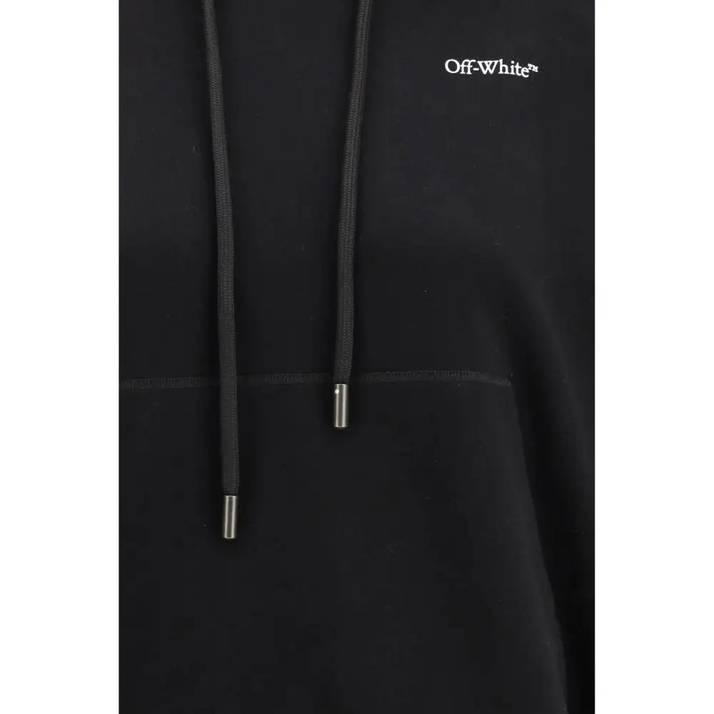 Off-White sorte sweatshirt i sort med tekstureret snor og metal aglets