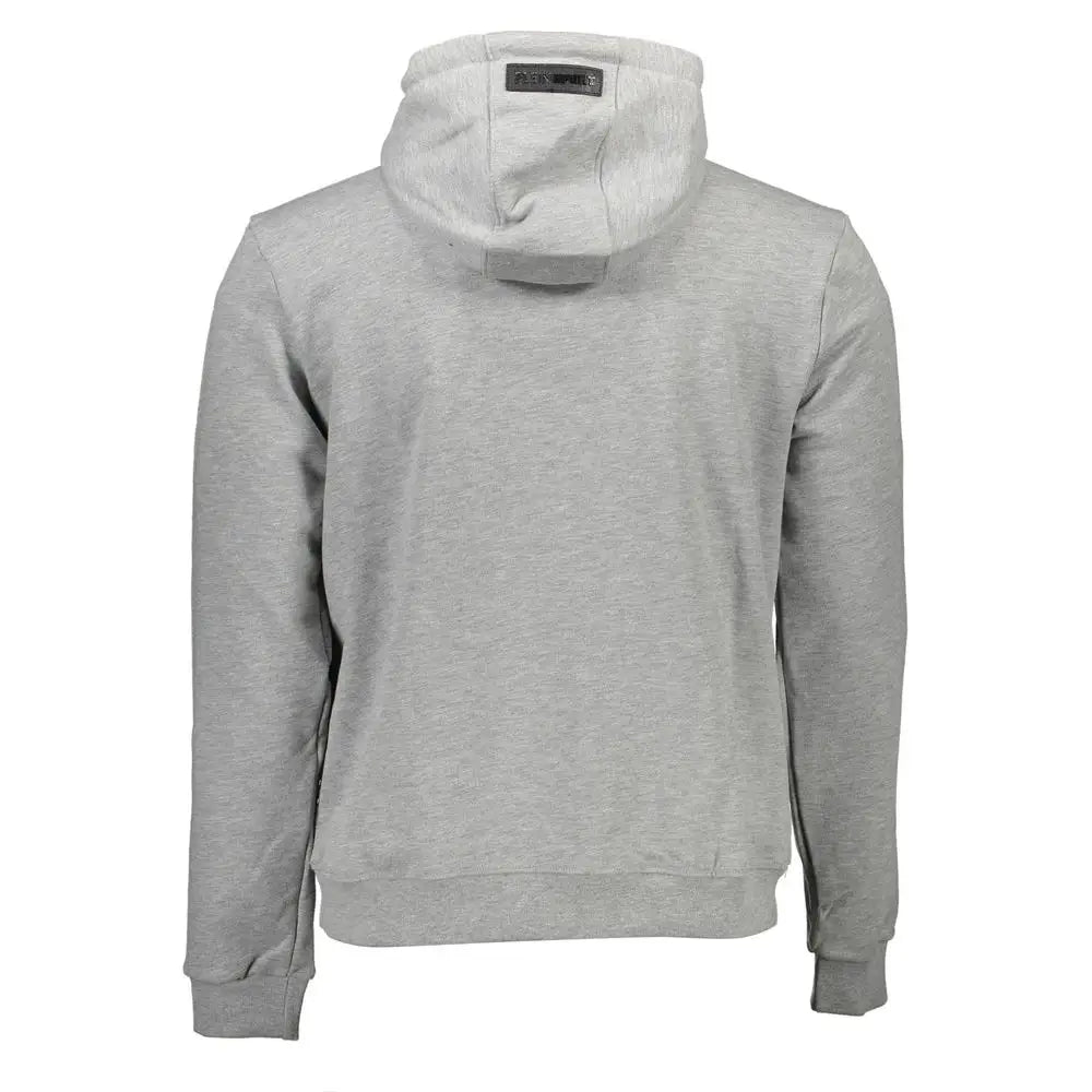Plein Sport Gray Cotton Men Hooded Sweatshirt - Sweatshirts