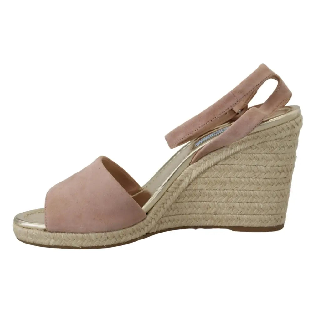 Prada Pink Suede Leather Ankle Strap Sandals