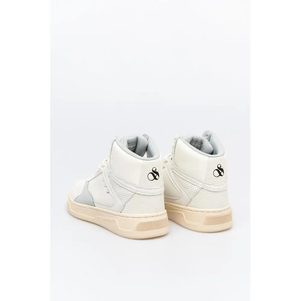 Scotch & Soda hvide high-top sneakers med grå accenter og beige sål