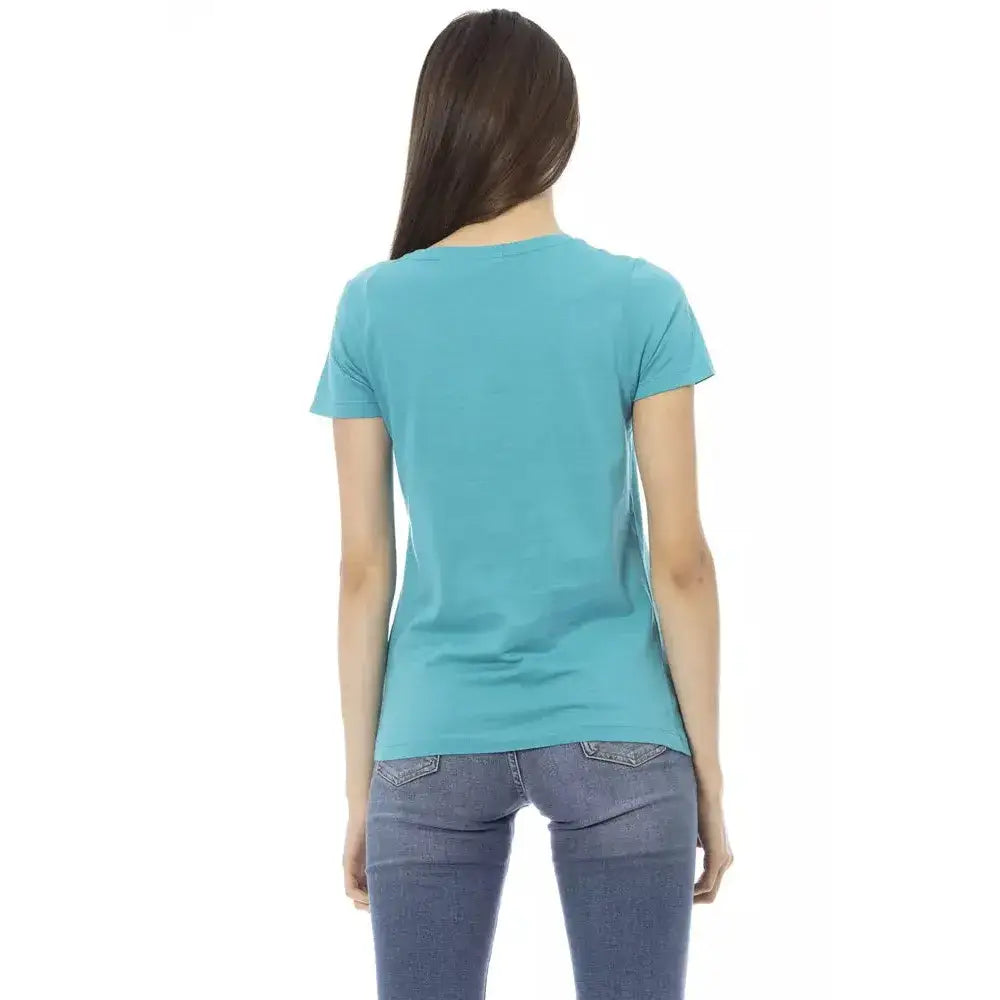 Trussardi Action Light Blue Cotton Women T-Shirt
