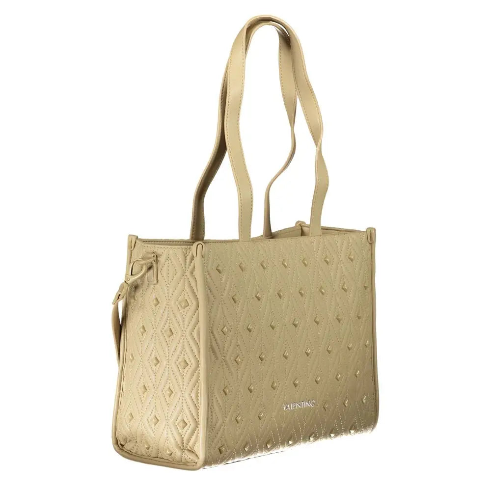 Valentino bags beige håndtaske med quiltet diamantmønster