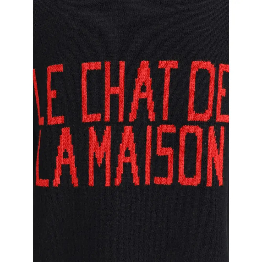 Svart Valentino Le Chat Maison Sweater med rød tekst