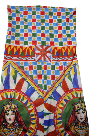 Dolce &amp; Gabbana Multicolor Carretto Leggings High Waist Pants