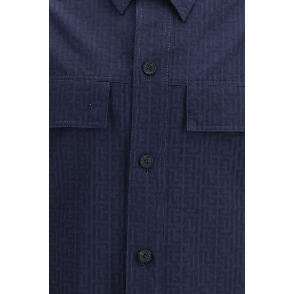 Balmain Blue Cotton Shell Jacket
