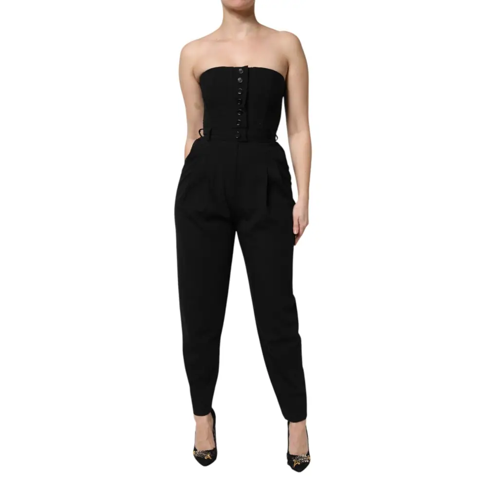 Dolce & Gabbana gabbana black wool strapless romper jumpsuit bagside