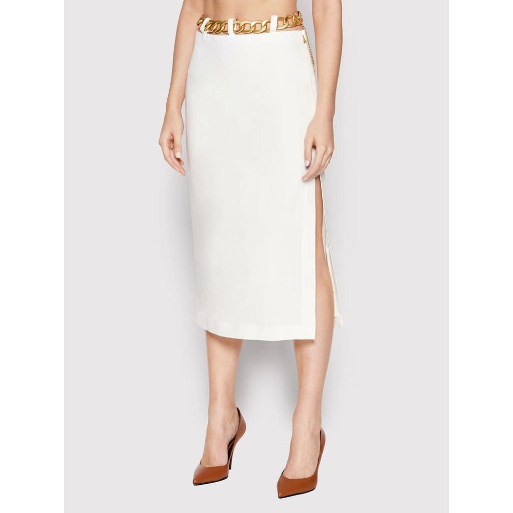 Patrizia Pepe White Viscose Long Skirt