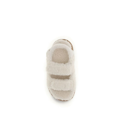 Moon Boot White Calf Leather Bos Taurus Flat Sandals
