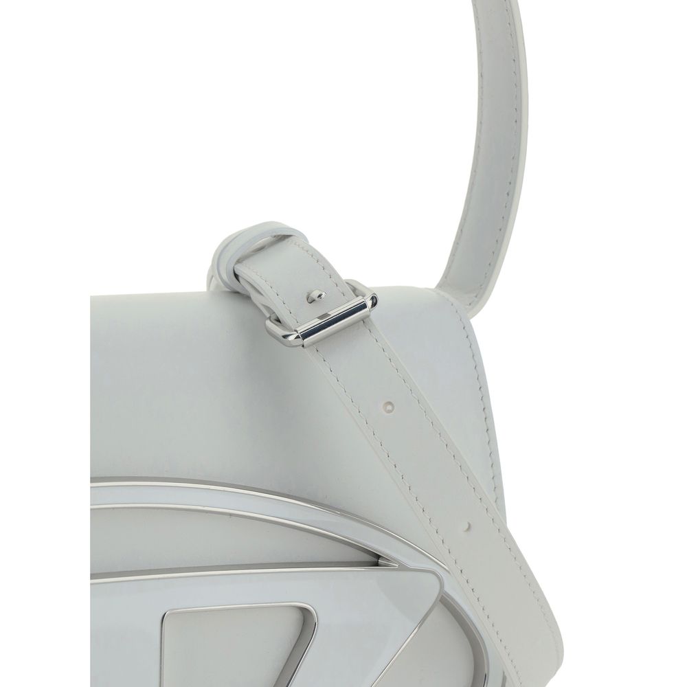 Diesel White Calf Leather Bos Taurus Shoulder Bag