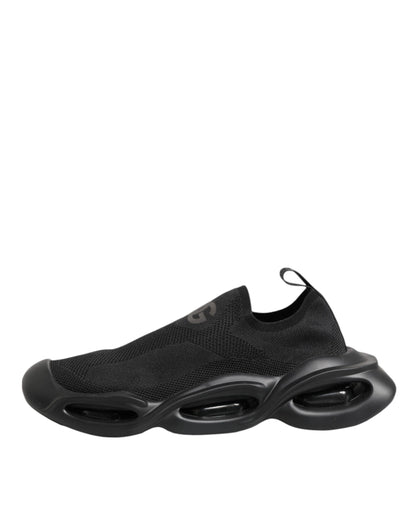 Dolce & Gabbana Black Slip On Wave Low Top Sneakers Shoes