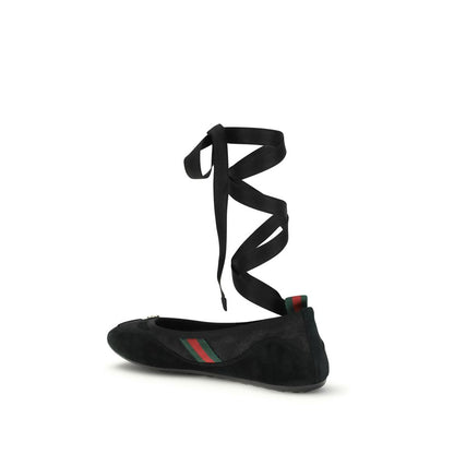 Gucci Black Fabric Ballet Flats