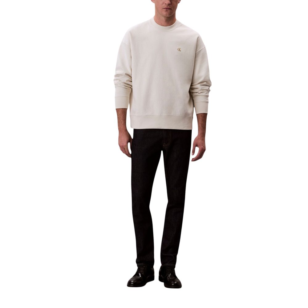 Calvin Klein Jeans White Cotton Sweatshirt