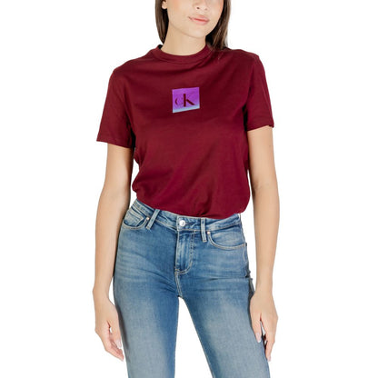 Calvin Klein Jeans Bordeaux Cotton T-Shirt