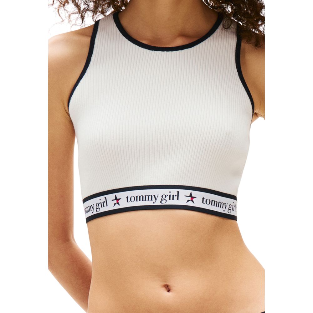 Tommy Hilfiger Jeans Cream Organic Cotton Top