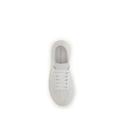 Ferragamo White Calf Leather Bos Taurus Sneakers