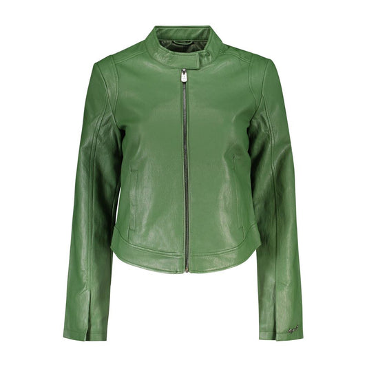 Desigual Green Leather Jacket