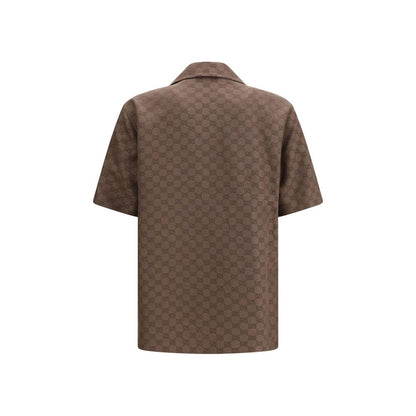 Gucci Brown Linen Shortsleeve Shirt