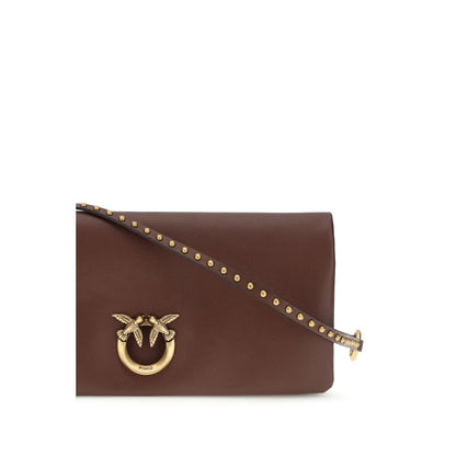 PINKO Bordeaux Calf Leather Bos Taurus Clutch Bag