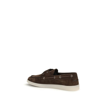 Prada Brown Calf Leather Bos Taurus Slip-On Loafers