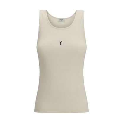 Saint Laurent Beige Cotton Tank Tops