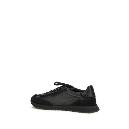 Dolce & Gabbana Black Calf Leather Bos Taurus Athletic Sneakers