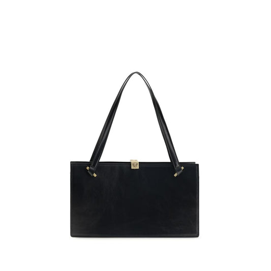 Versace Black Calf Leather Bos Taurus Shoulder Bag