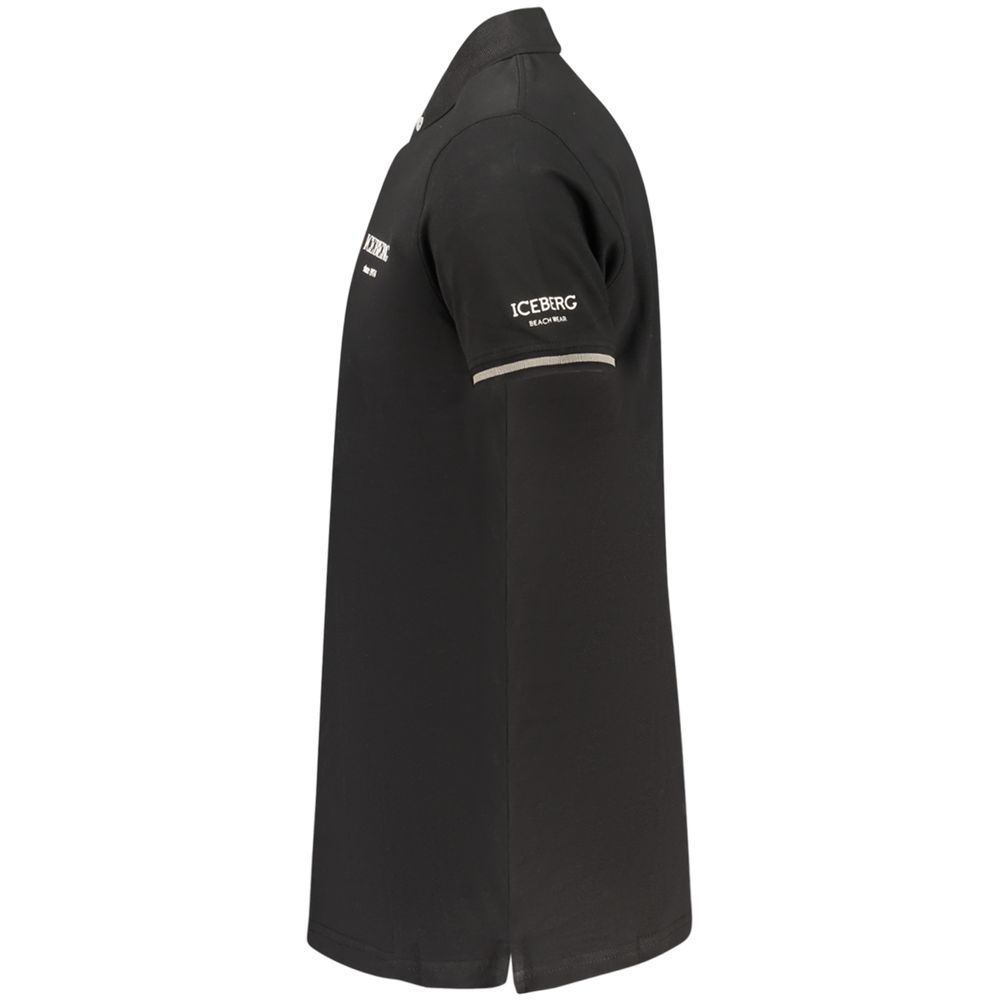 Iceberg Black Cotton Men Polo Shirt