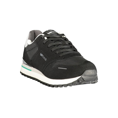 Gas Black Polyester Athletic Sneakers
