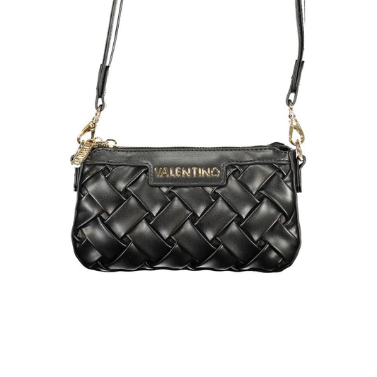 Mario Valentino Nero Poliuretano Women's Handbag with Adjustable Shoulder Strap