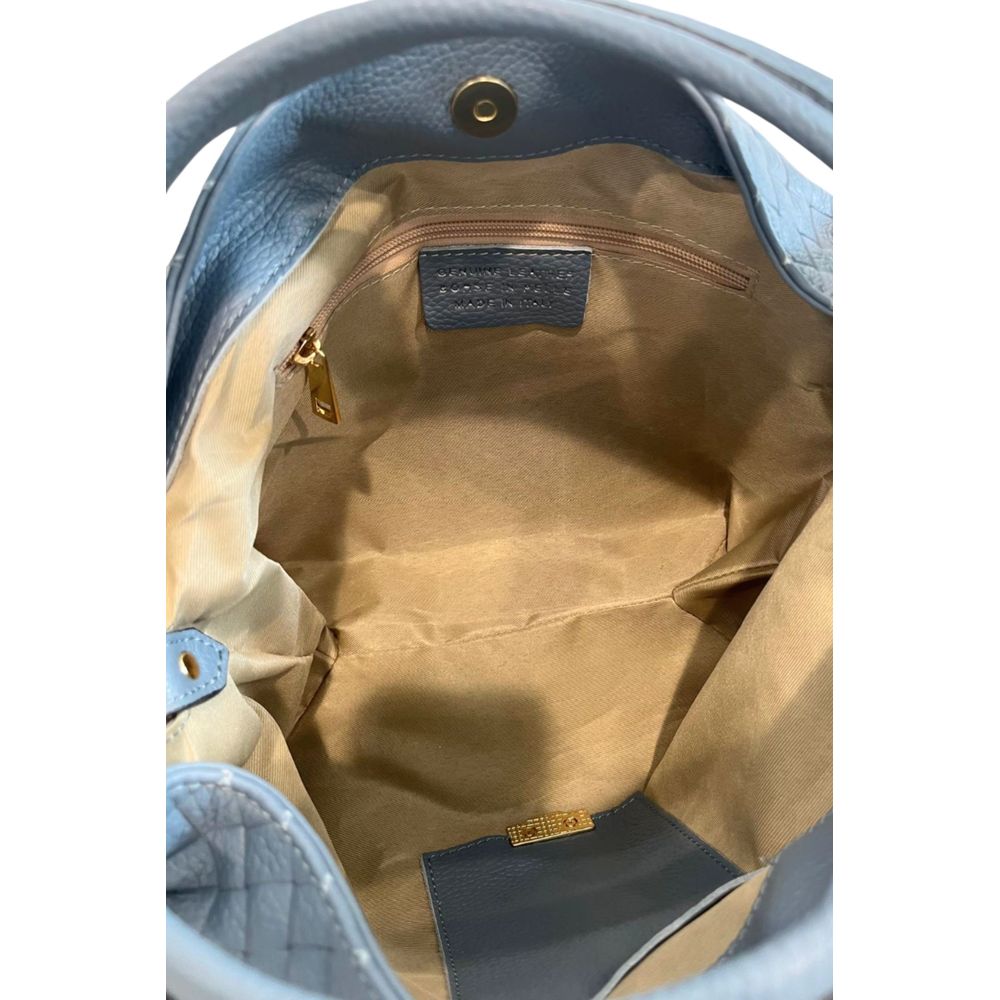Baldinini Trend Blue Cowhide Shoulder Bag