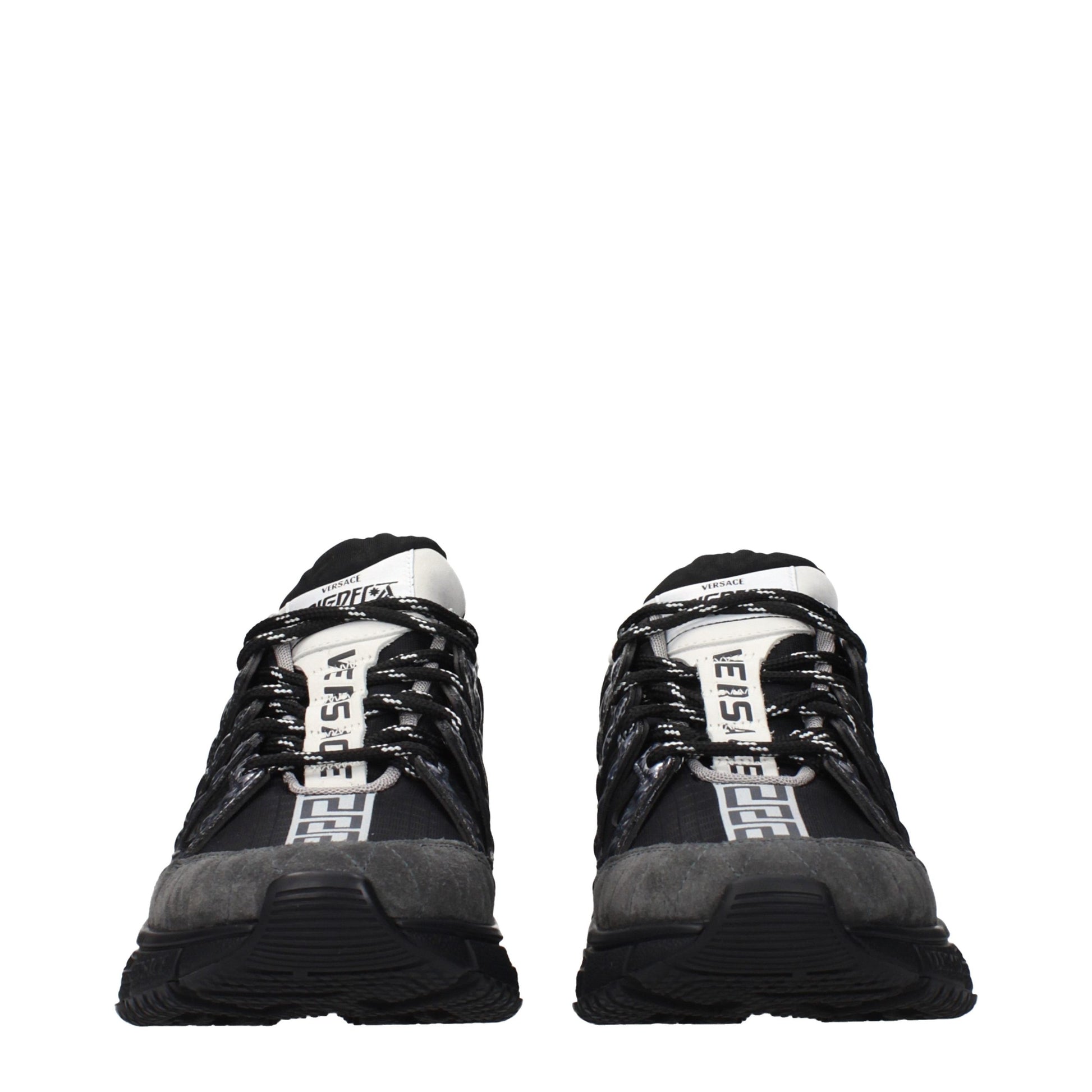 Versace Black Fabric Athletic Sneakers