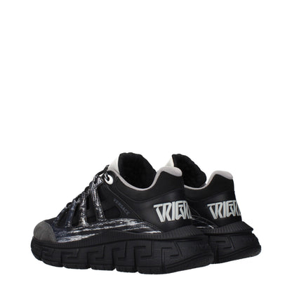 Versace Black Fabric Athletic Sneakers