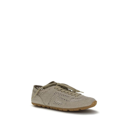 Balmain Beige Cotton Athletic Sneakers