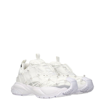 Versace White Fabric Sneakers
