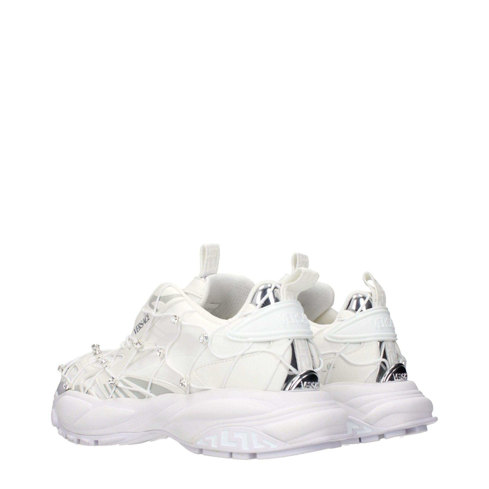 Versace White Fabric Sneakers