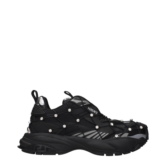 Versace Black Fabric Sneakers