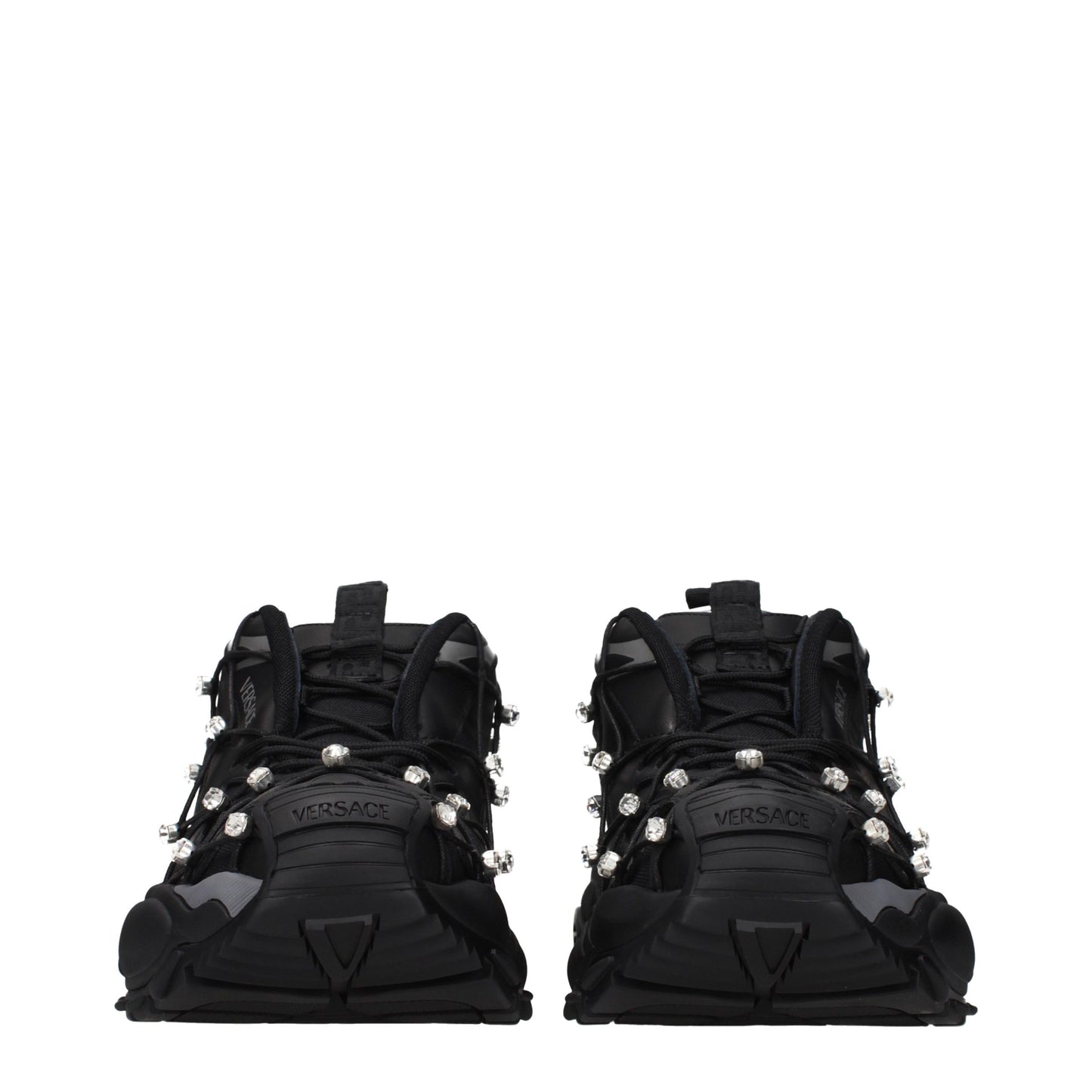Versace Black Fabric Chunky Sneakers