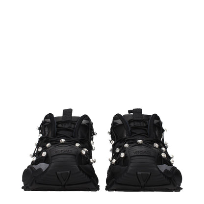 Versace Black Fabric Chunky Sneakers